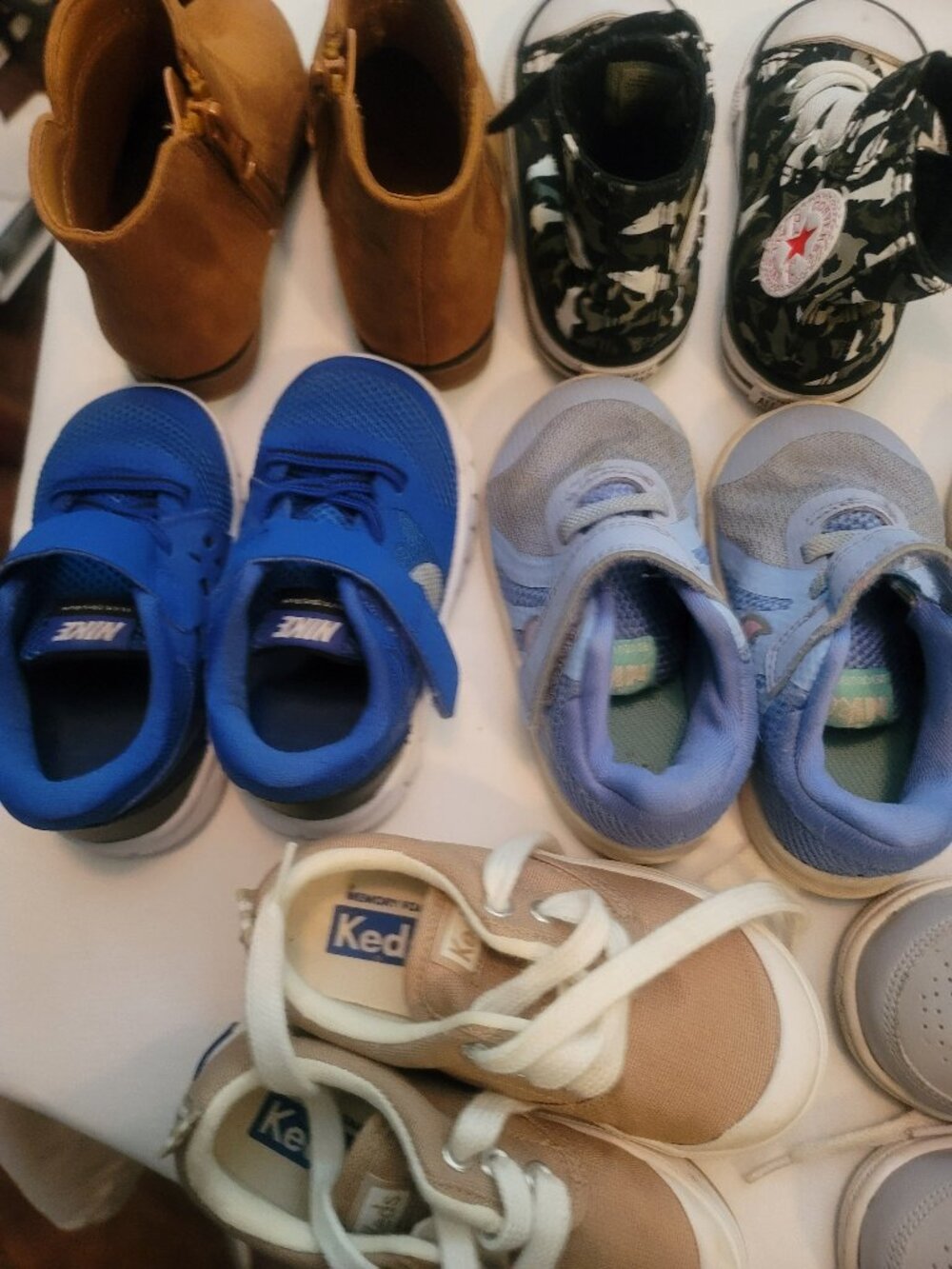 Toddler Shoe Lot 12 Pairs Nike Vans Converse Keds K-Swiss EUC